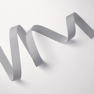 Nastro grigio, Nastro grosgrain, Grosgrain tagliato a misura, Nastro Grosgrain, Nastro doppio lato Grosgrain, Nastro per metro,