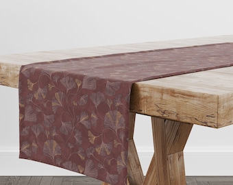 Ginkgo Table Runner, Rustic table runner, Table Runner, Table Centerpiece, Quality table decor,  Kitchen Dining Room Home Decor, Table Decor