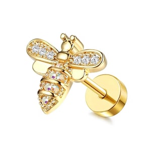Helix / bee flat back /surgical steel earring