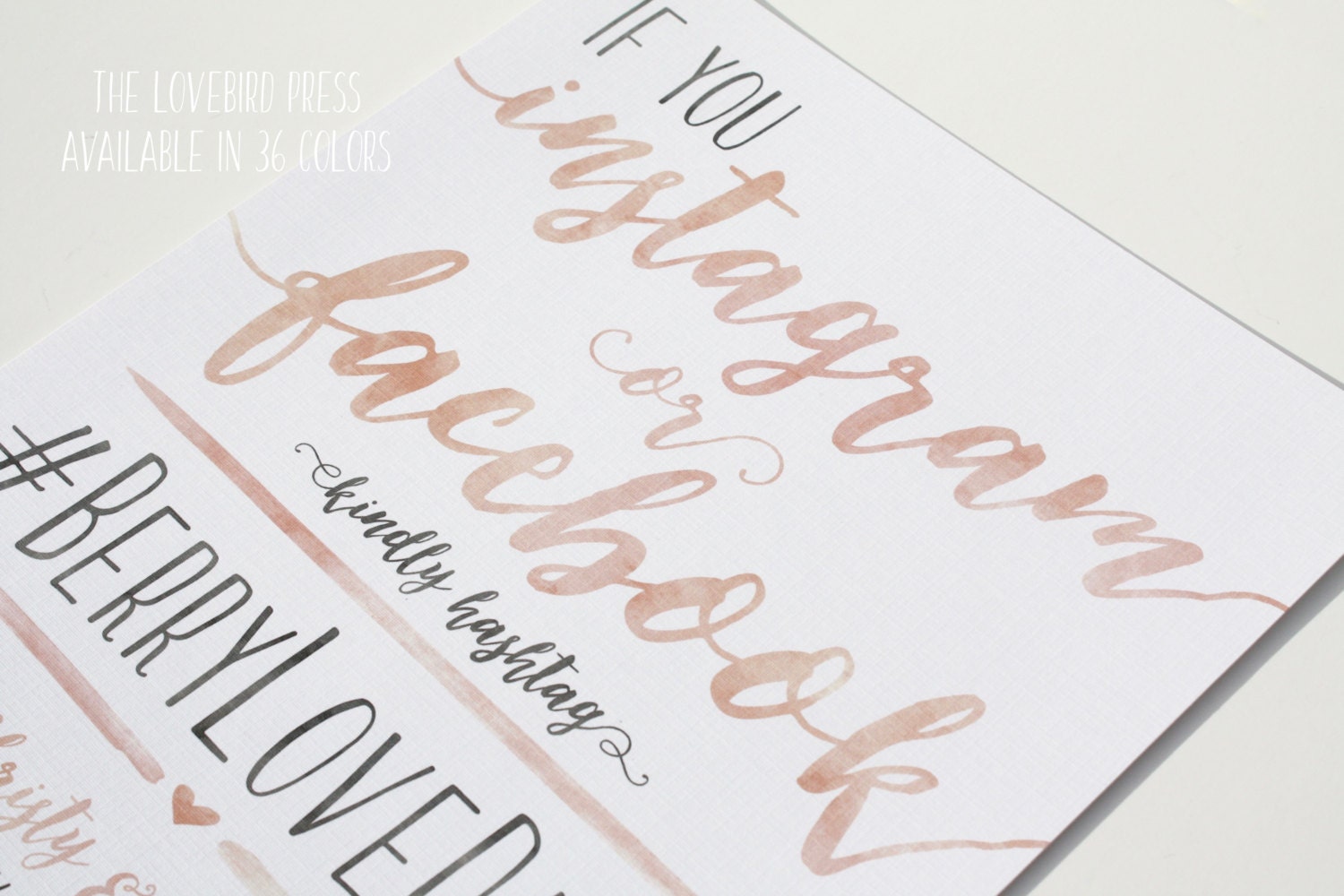 If you Instagram or Facebook Sign Printable Hashtag Wedding | Etsy