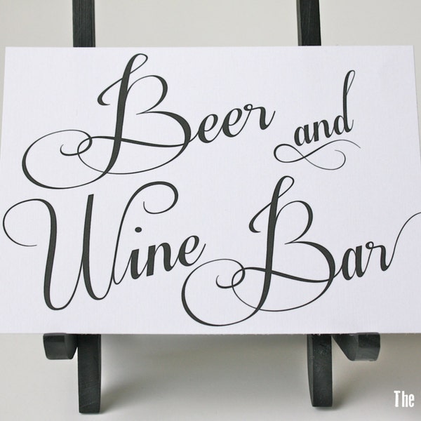 Signe de bar à bière et à vin - Signe de mariage - Téléchargement instantané - Imprimable - Numérique - Élégant - Classique - AA3