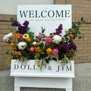 DIY Wedding Flower Box Welcome Sign Printable Building Instructions/Tutorial - Digital A Frame Flower Box Wedding Sign PDF Tutorial