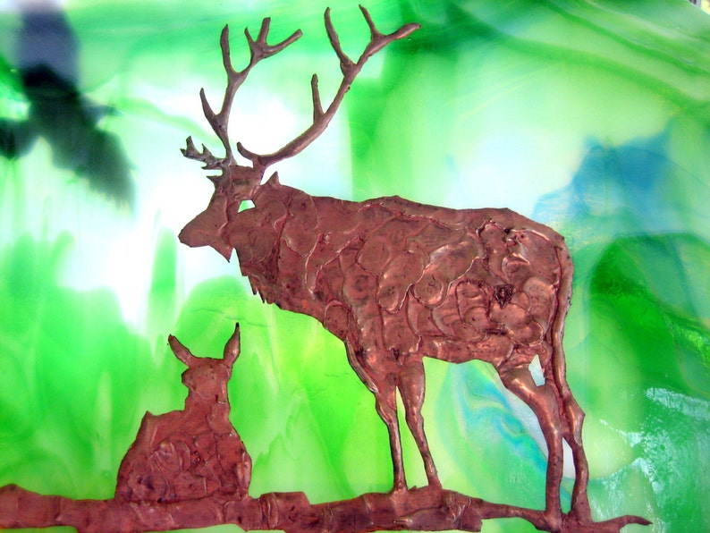 Stained Glass Deer Family Etsy