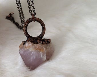 Natural spirit quartz necklace * electroformed necklace * nature inspired * hippie * boho * handmade