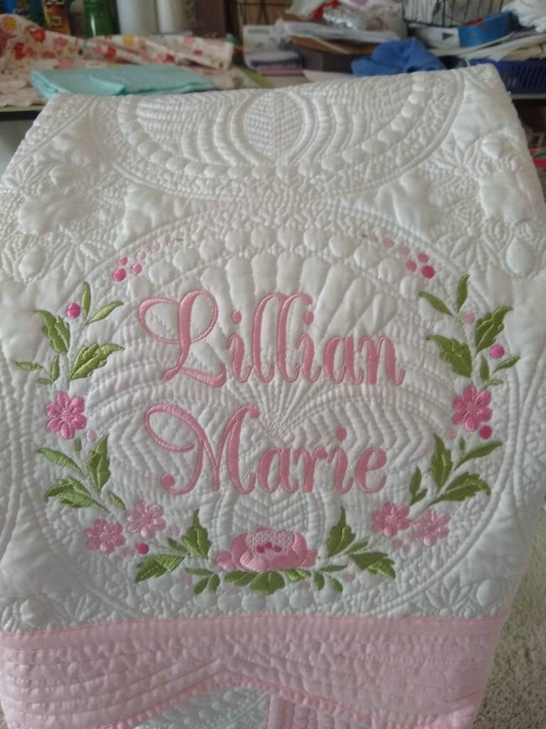 Monogramed Birth Announcement Quilt Girl or Boy Monogramed Etsy