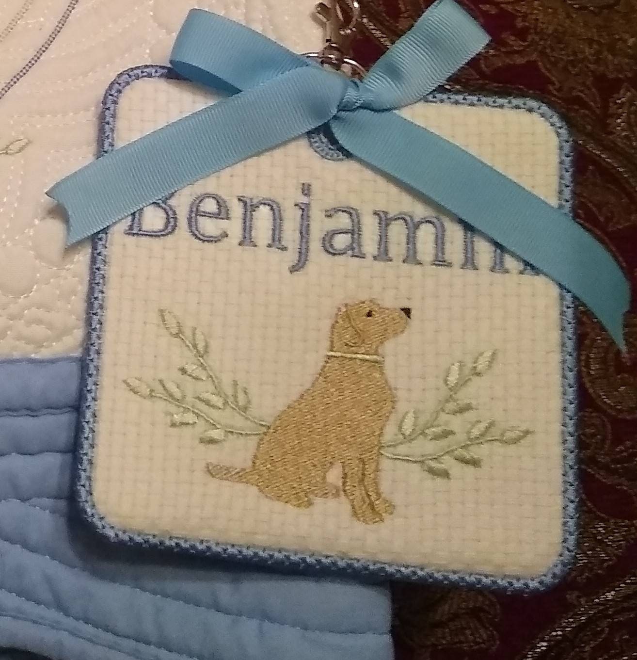 Embroidered Bag tags.Customized with name or monogram. Etsy