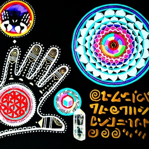 Healing Hand Mandala Print 8 x 10 glossy