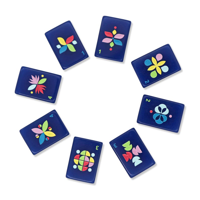Navy Architectural Mahjong Tile Set image 4