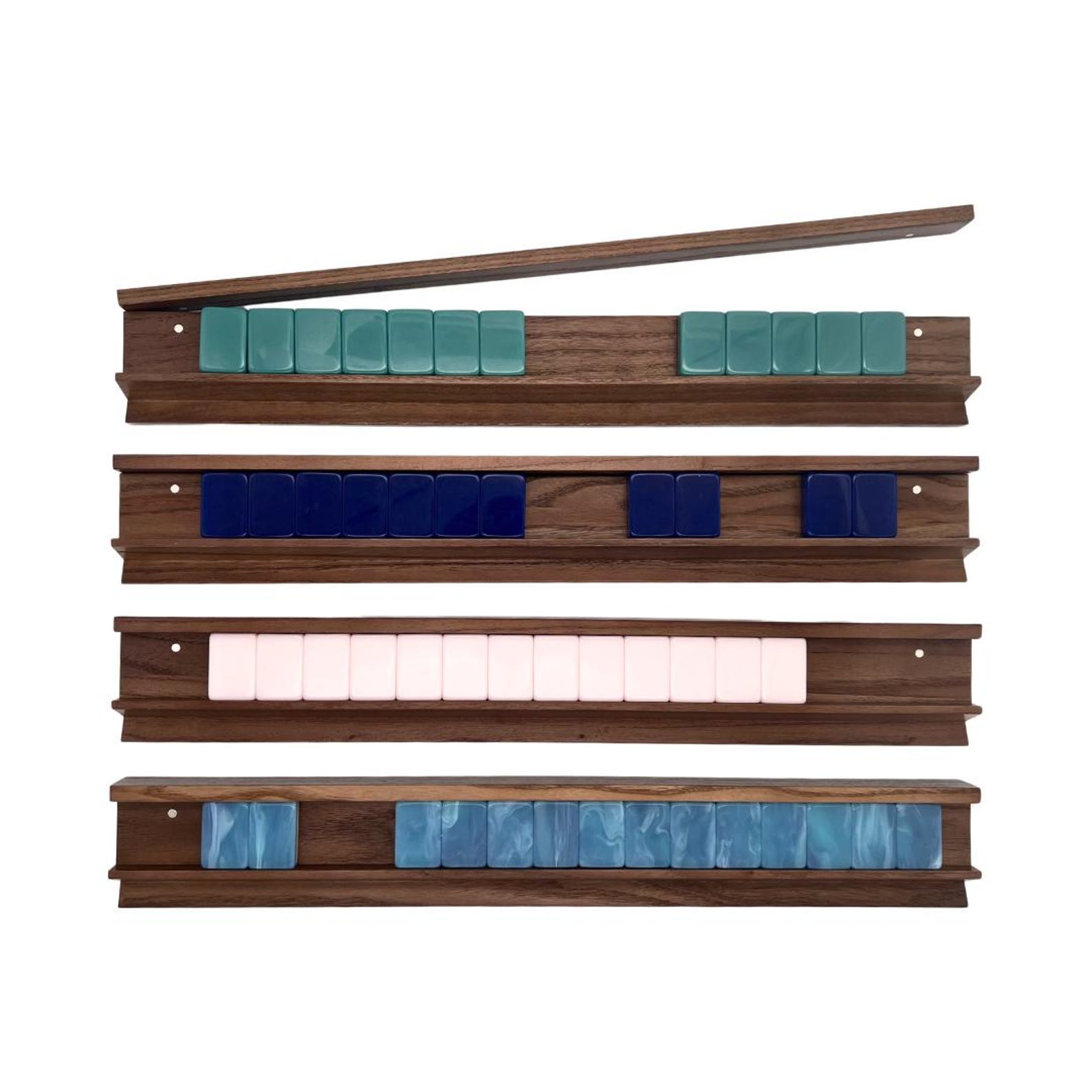 Walnut Mahjong Racks & Pushers - 19" Long