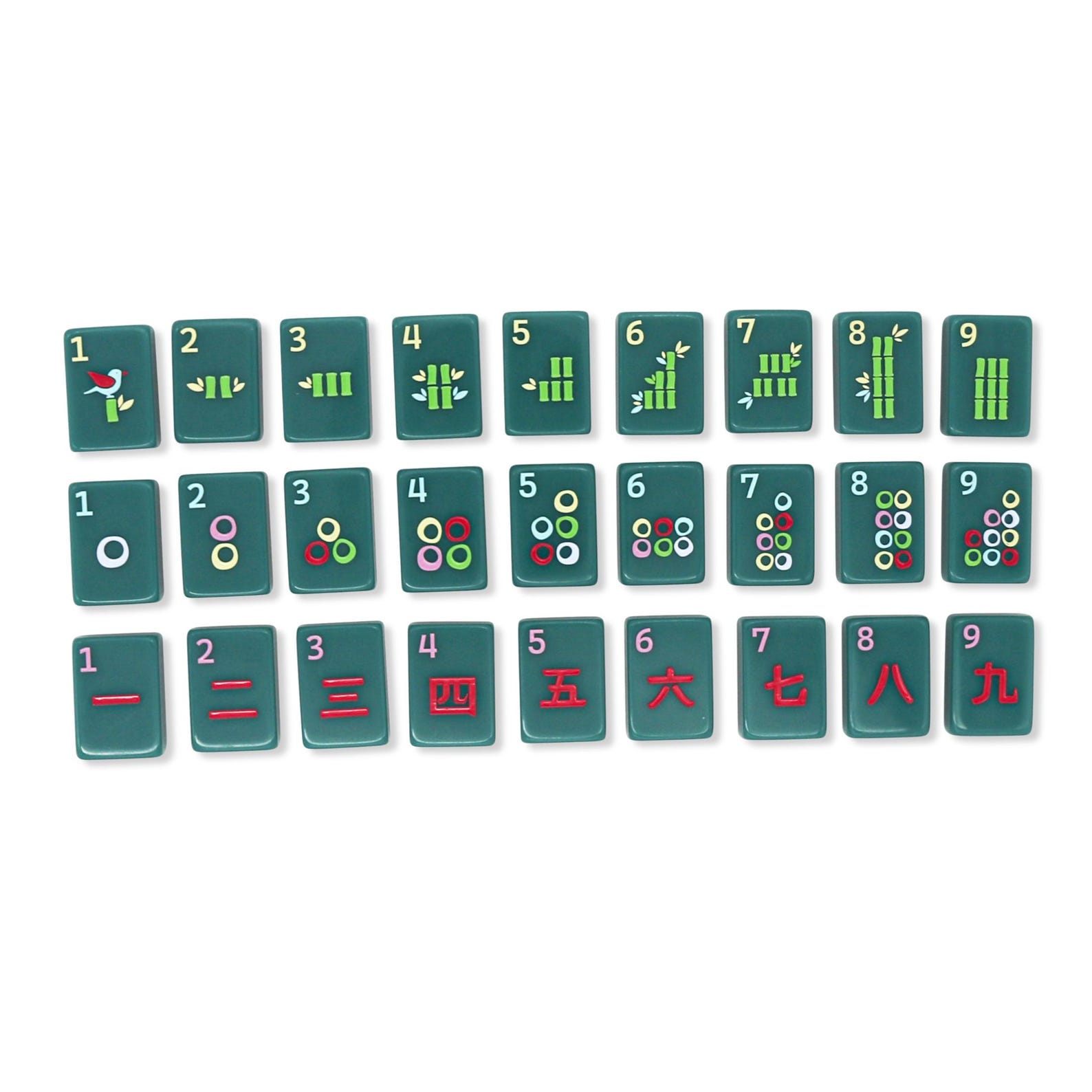 Free Spirit Teal Mahjong Tile Set