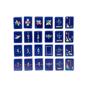 Navy Architectural Mahjong Tile Set image 2