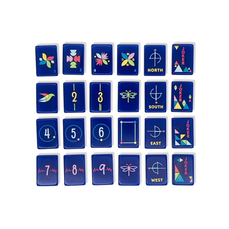 Navy Architectural Mahjong Tile Set image 2