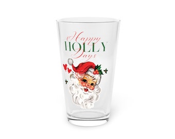 Vintage Nikolaus Pint Glas: Retro Weihnachts Trinkgeschirr