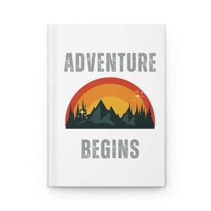 Hardcover Journal Matte, Travel Journal, Adventure Journal, Traveling Journal, Camping Journal, Camper Notebook, Camping Gift, Trip Planner