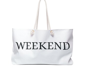 Borsa tote da weekend oversize: borsa da viaggio in poliestere con manici in corda