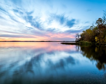 Lake Waconia Twilight Hues: Serene Waterscape Print