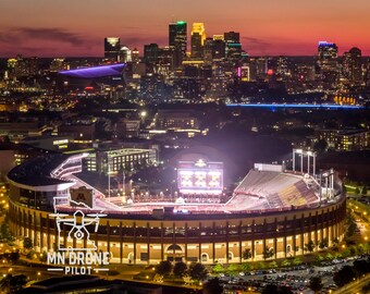 Golden Hour Over Minneapolis & Huntington Bank Stadium – Stunning Skyline and Stadium Photography