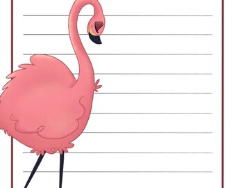 Five Fabulous Flamingos Notepad