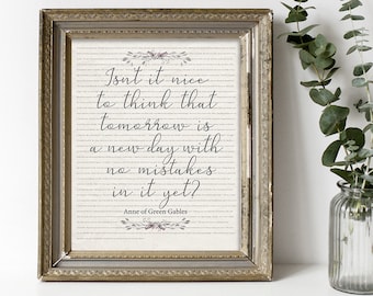 Isn't it nice to think that tomorrow is a new day with no mistakes in it yet? Print