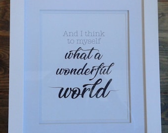 8x10 Digital Print Instant Download What a Wonderful World