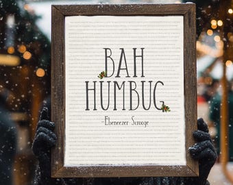Bah Humbug 8x10 Instant Download Digital Print