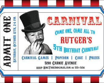 Carnival or Circus Theme Birthday Invitation #2