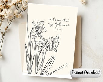 He is Risen Printable Easter Greeting Card | Easter Gift | Christian Easter | 8x11 Printable DIY Greeting Card