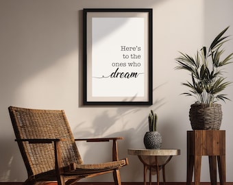 La La Land Art Print | Here's to the ones who dream | Musical Wall Art | Theatre Classroom Decor | Gift for Movie Musical fans | Drama Class