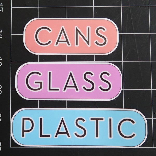 CANS, GLASS, PLASTIC sticker pack