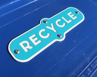 Letreros de reciclaje y basura grabados - Acrílico texturizado apto para exteriores - Muy duradero