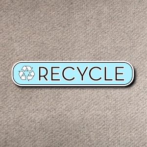 Pegatinas para reciclar, basura y compostar con una fuente elegante. ¡Tecnología UV DTF! ¡Superresistentes! imagen 1
