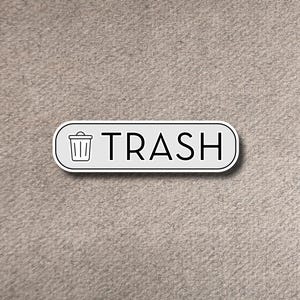 Pegatinas para reciclar, basura y compostar con una fuente elegante. ¡Tecnología UV DTF! ¡Superresistentes! imagen 3