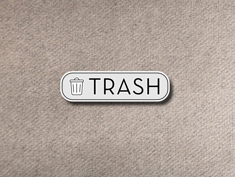 Pegatinas para reciclar, basura y compostar con una fuente elegante. ¡Tecnología UV DTF! ¡Superresistentes! imagen 3