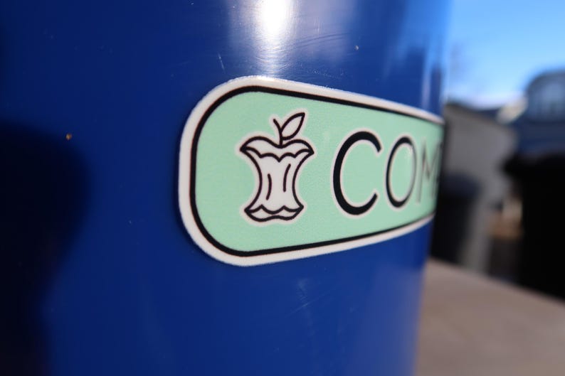 Pegatinas para reciclar, basura y compostar con una fuente elegante. ¡Tecnología UV DTF! ¡Superresistentes! imagen 8