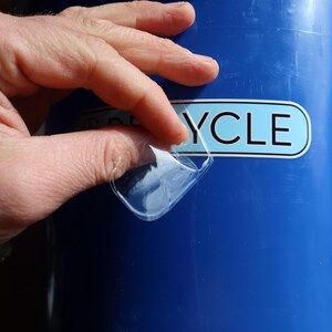 Pegatinas para reciclar, basura y compostar con una fuente elegante. ¡Tecnología UV DTF! ¡Superresistentes! imagen 11