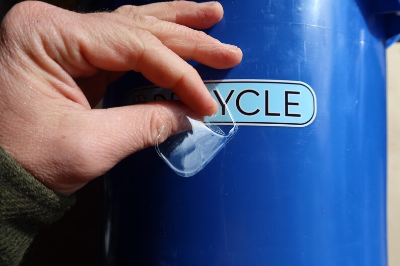 Pegatinas para reciclar, basura y compostar con una fuente elegante. ¡Tecnología UV DTF! ¡Superresistentes! imagen 11