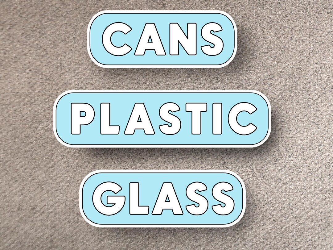 Restocking Materials Sticker Recycling Material Stickers, Big and Bold. UV DTF Ultra Durable. Cans ...