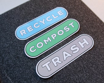 Recycling, Trash, Compost Sticker Pack