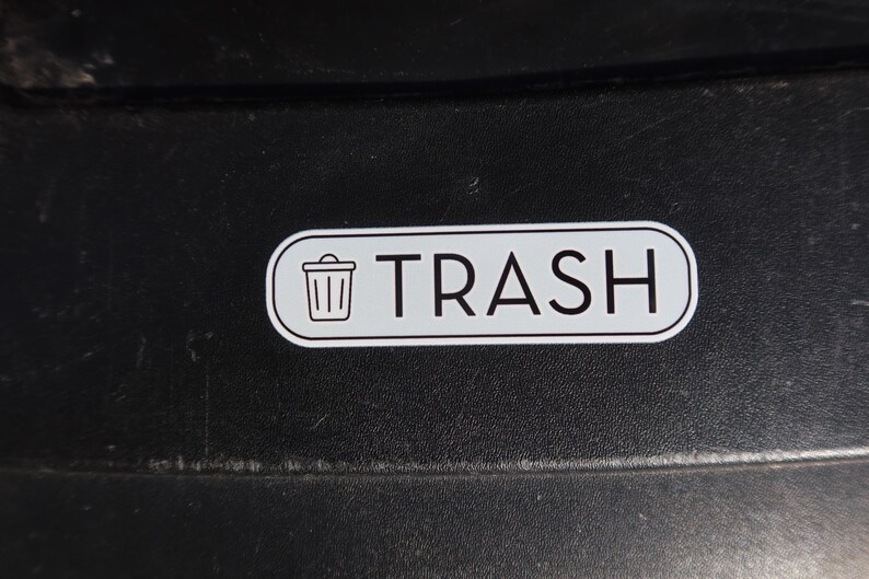 Pegatinas para reciclar, basura y compostar con una fuente elegante. ¡Tecnología UV DTF! ¡Superresistentes! imagen 14