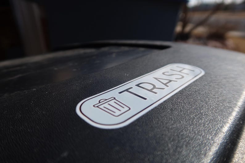 Pegatinas para reciclar, basura y compostar con una fuente elegante. ¡Tecnología UV DTF! ¡Superresistentes! imagen 16