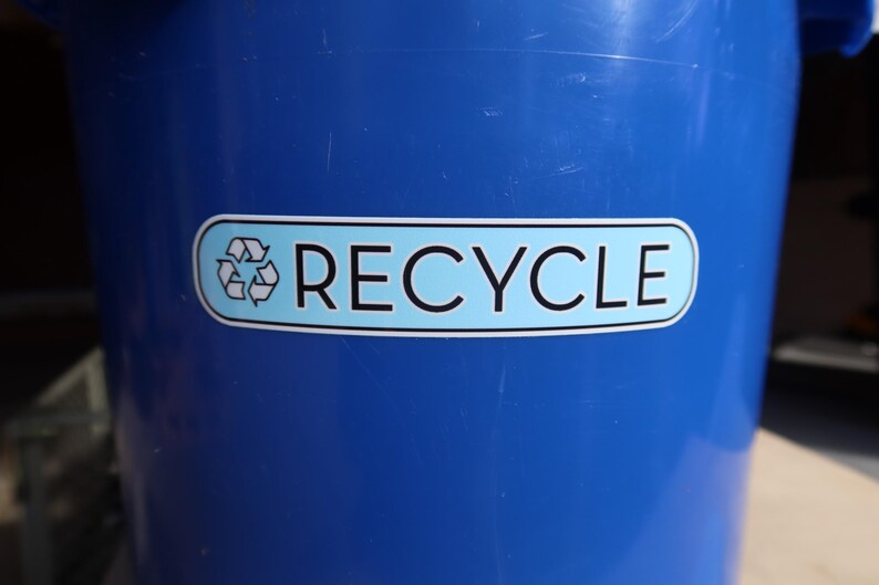 Pegatinas para reciclar, basura y compostar con una fuente elegante. ¡Tecnología UV DTF! ¡Superresistentes! imagen 12
