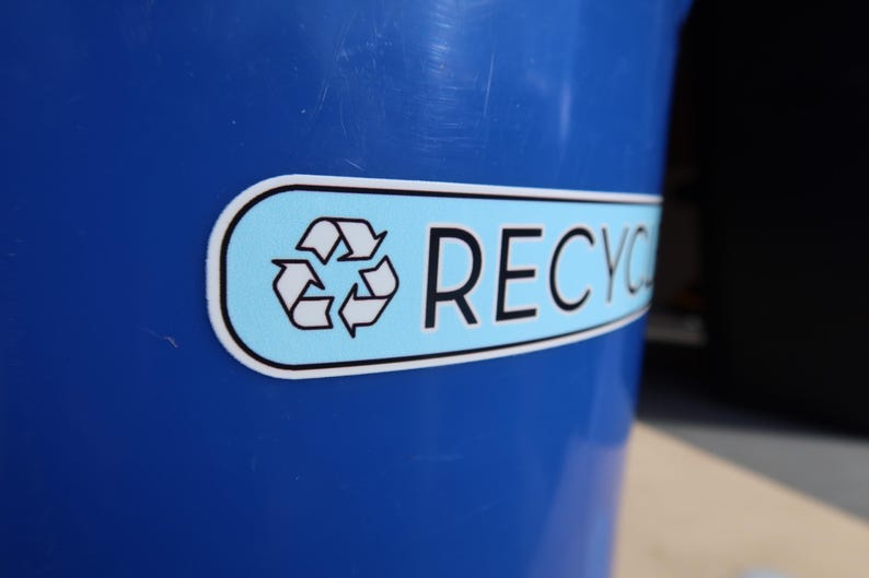 Pegatinas para reciclar, basura y compostar con una fuente elegante. ¡Tecnología UV DTF! ¡Superresistentes! imagen 13