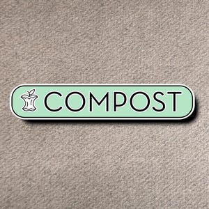 Pegatinas para reciclar, basura y compostar con una fuente elegante. ¡Tecnología UV DTF! ¡Superresistentes! imagen 2