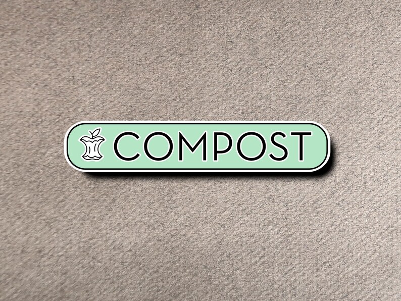 Pegatinas para reciclar, basura y compostar con una fuente elegante. ¡Tecnología UV DTF! ¡Superresistentes! imagen 2