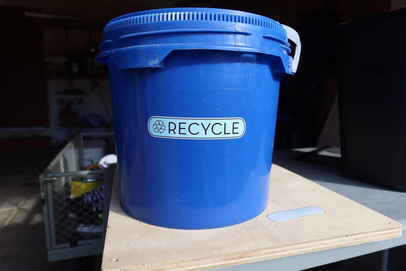 Pegatinas para reciclar, basura y compostar con una fuente elegante. ¡Tecnología UV DTF! ¡Superresistentes! imagen 5