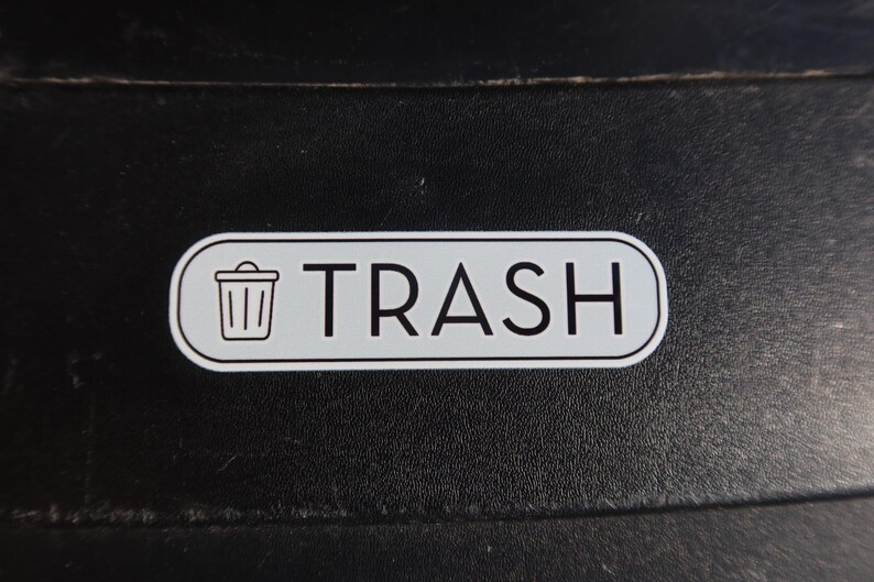 Pegatinas para reciclar, basura y compostar con una fuente elegante. ¡Tecnología UV DTF! ¡Superresistentes! imagen 7