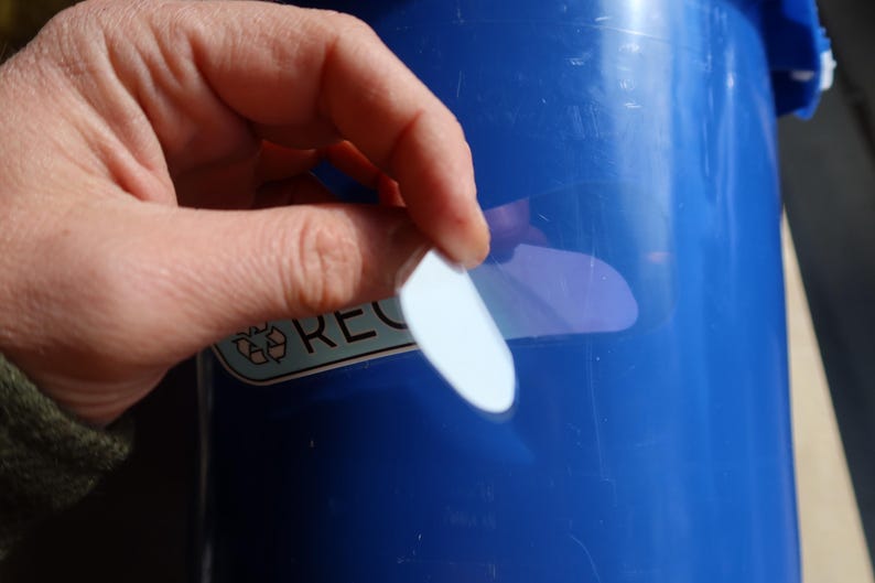 Pegatinas para reciclar, basura y compostar con una fuente elegante. ¡Tecnología UV DTF! ¡Superresistentes! imagen 9