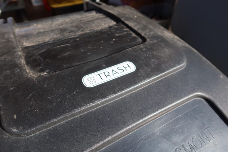 Pegatinas para reciclar, basura y compostar con una fuente elegante. ¡Tecnología UV DTF! ¡Superresistentes! imagen 15