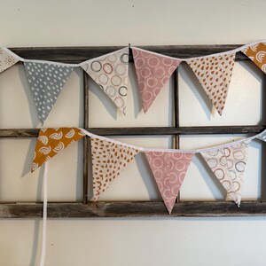 Cream Boho Sun & Rainbow Bunting Fabric Banner