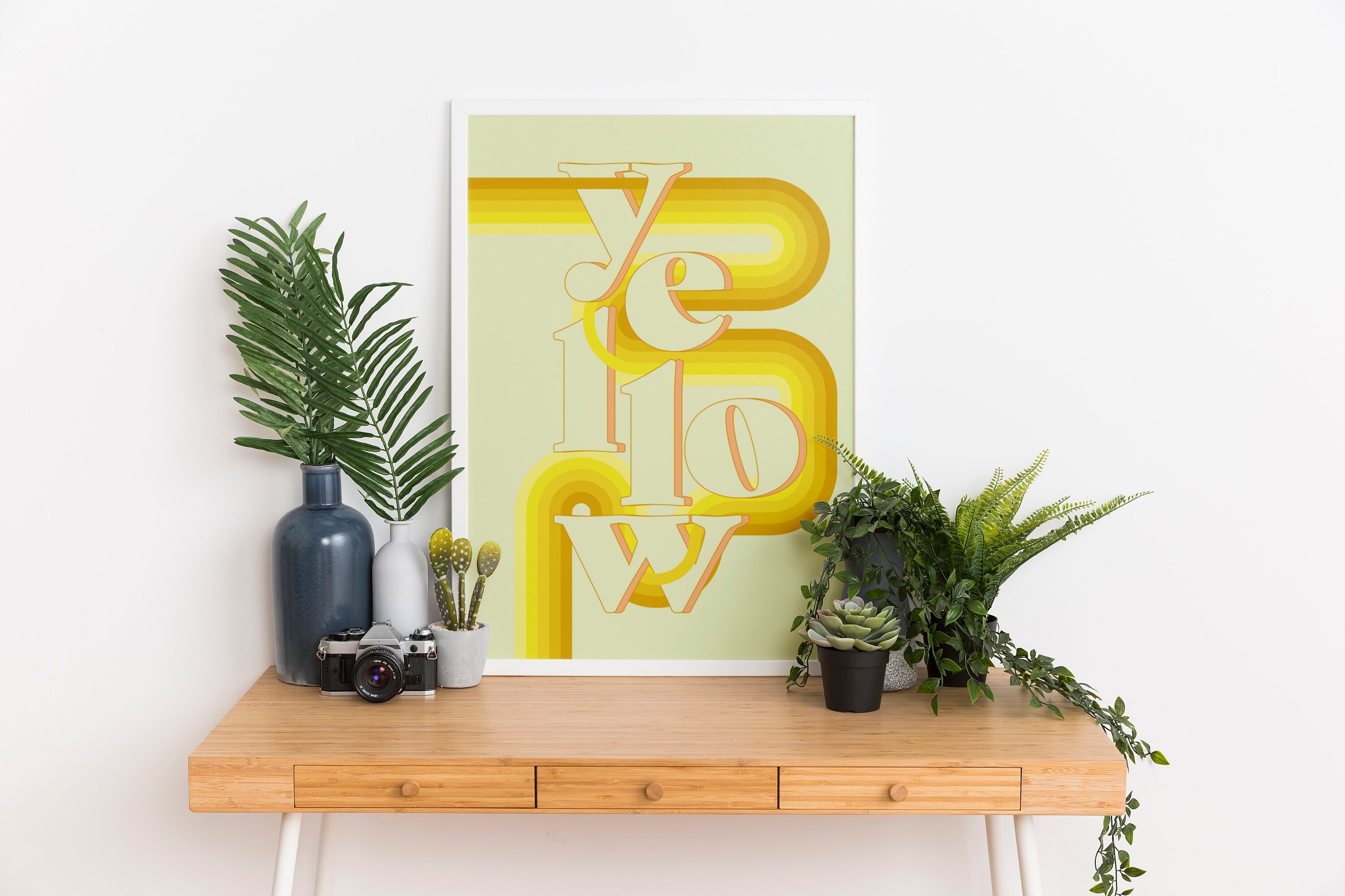 Yellow Printable Wall Art Colors Art Printable Retro Pattern Etsy